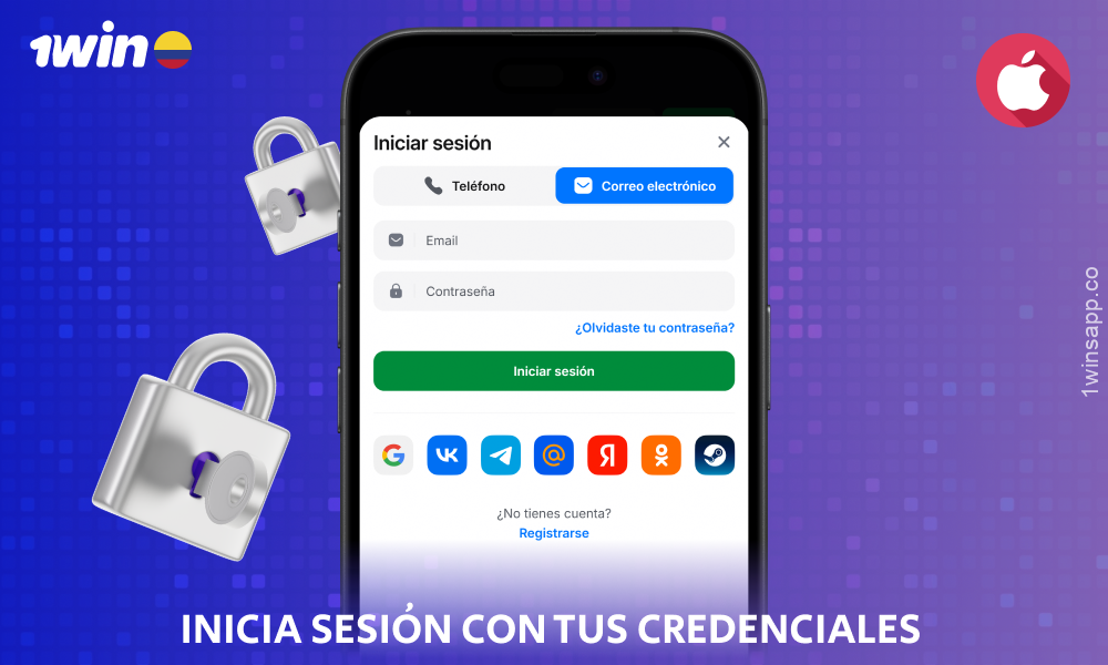 Inicie sesión en la aplicación móvil 1win Colombia para iOS o cree una nueva cuenta