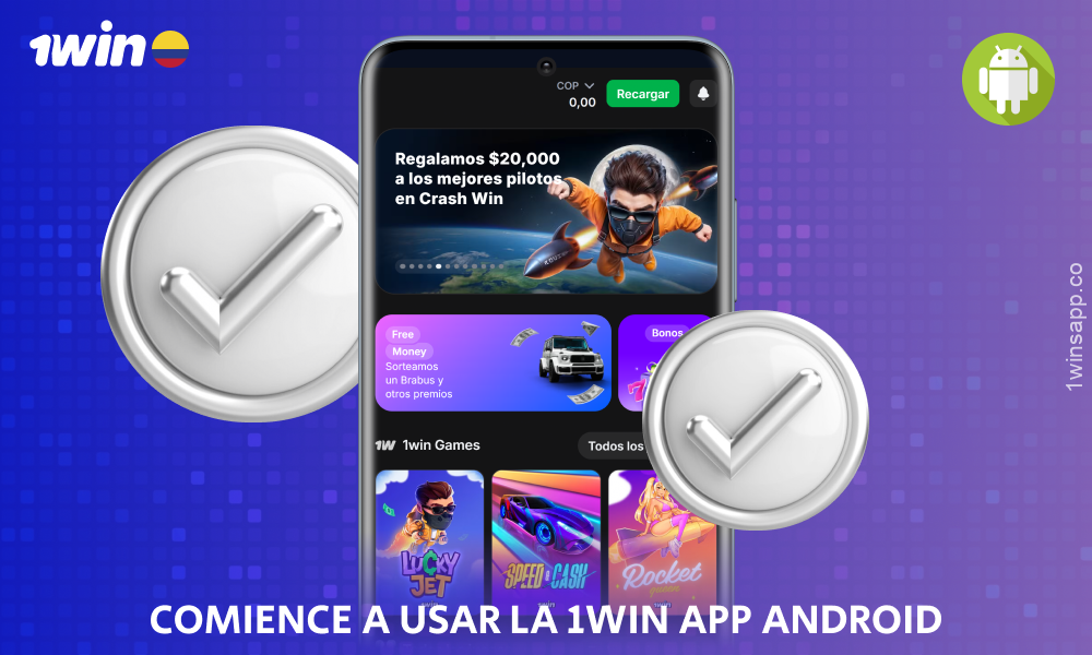 Haga un depósito y apueste en deportes, juegue a juegos de casino en la aplicación 1win para Android